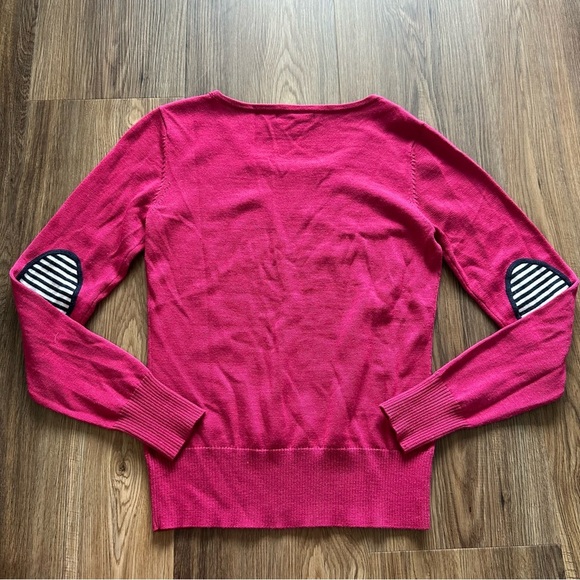 Ariat Women Sweater Medium Pink Merino Wool Blend Long Sleeve Elbow Patch Knit - Picture 9 of 9
